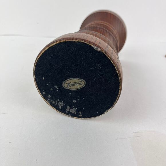 Vintage Kovert Turned Wood Pillar Candle Holder 8in Tall - Picture 4 of 5